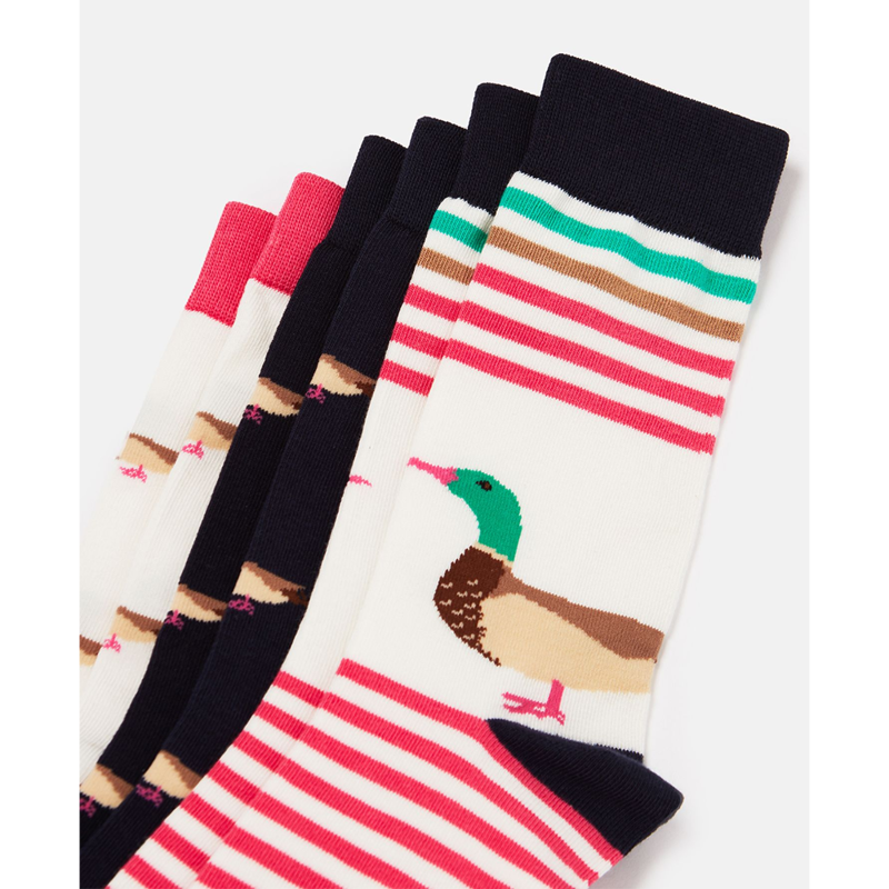 Joules Brill Bamboo 3 Pack - Cream Ducks-2